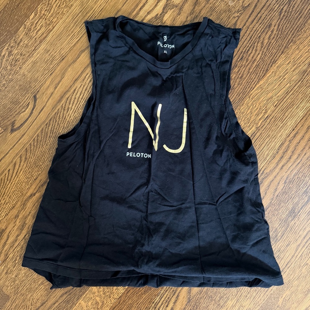 Peloton Black and Gold workout tank top